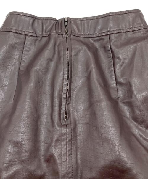 Ameri（アメリ）AMERI (アメリ) DEEP SLIT SYNTHETIC LEATHER SKIRT ディープ スリット シンセティック レザー スカート  ロングスカート ブラウン サイズ:Sの古着・服飾アイテム