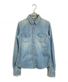 sacai luck（サカイラック）の古着「バックフレアウエスタンデニムシャツ　コットンシャツ　日本製」｜インディゴ