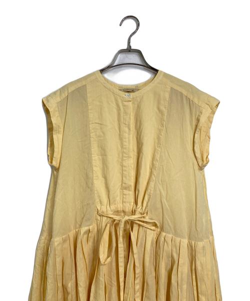 Curensology（カレンソロジー）Curensology (カレンソロジー) ノースリーブワンピース　コットンワンピース　日本製 イエロー サイズ:FREEの古着・服飾アイテム