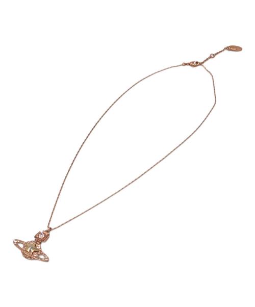 Vivienne Westwood（ヴィヴィアンウエストウッド）Vivienne Westwood (ヴィヴィアンウエストウッド) オーブモチーフネックレス　ピンクゴールド ピンクベージュ サイズ:実寸参照の古着・服飾アイテム