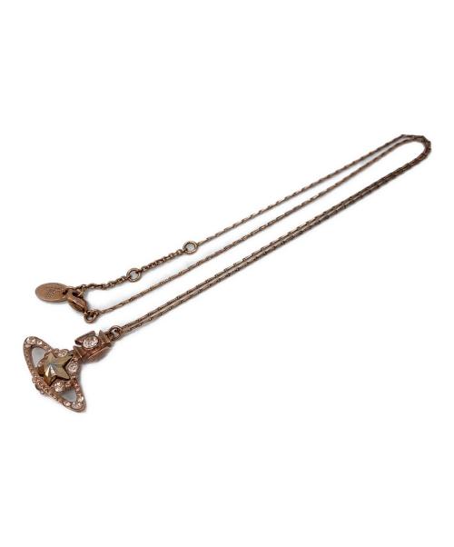Vivienne Westwood（ヴィヴィアンウエストウッド）Vivienne Westwood (ヴィヴィアンウエストウッド) オーブモチーフネックレス　ピンクゴールド ピンクベージュ サイズ:実寸参照の古着・服飾アイテム