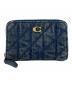 COACH（コーチ）の古着「エッセンシャル スモール ジップ アラウンド カード ケース・ラブド デニム・キルティング」｜インディゴ