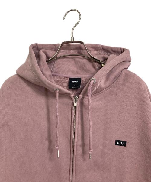 HUF（ハフ）HUF (ハフ) CLASSIC FLEECE FULL ZIP HOODIE ピンク サイズ:Mの古着・服飾アイテム