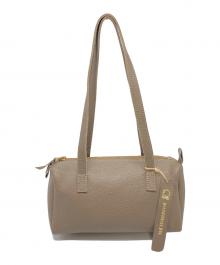 MARINEDAY（マリンディ）の古着「シュリンクレザーボストンバッグ　」｜グレージュ