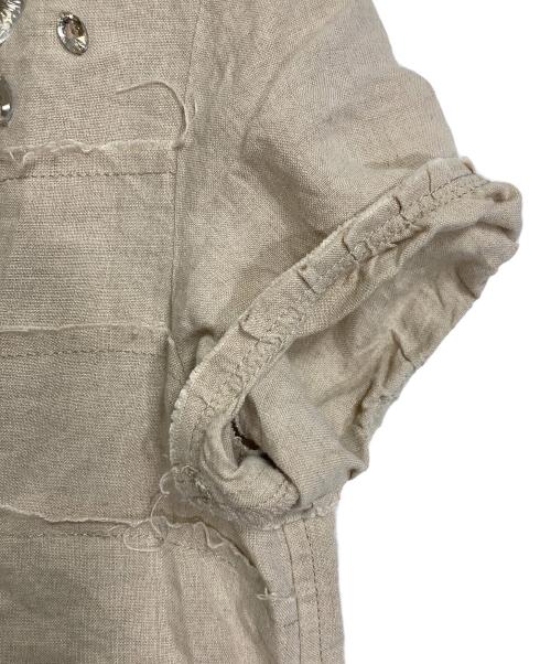 tricot COMME des GARCONS（トリココムデギャルソン）tricot COMME des GARCONS (トリココムデギャルソン) ビジューリネンブラウス　日本製 ベージュ サイズ:Mの古着・服飾アイテム