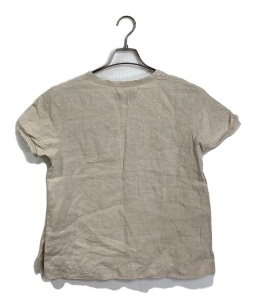 tricot COMME des GARCONS（トリココムデギャルソン）tricot COMME des GARCONS (トリココムデギャルソン) ビジューリネンブラウス　日本製 ベージュ サイズ:Mの古着・服飾アイテム