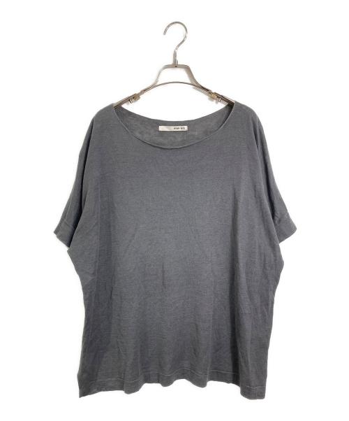 evam eva（エヴァムエヴァ）evam eva (エヴァムエヴァ) linen silk pullover evam eva サマーニット　シルク混ニット グレー サイズ:実寸参照の古着・服飾アイテム