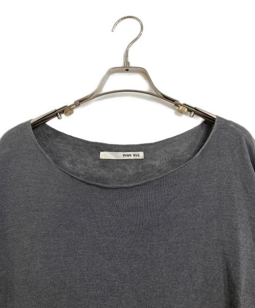 evam eva（エヴァムエヴァ）evam eva (エヴァムエヴァ) linen silk pullover evam eva サマーニット　シルク混ニット グレー サイズ:実寸参照の古着・服飾アイテム