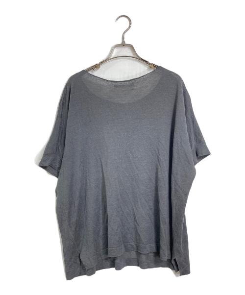 evam eva（エヴァムエヴァ）evam eva (エヴァムエヴァ) linen silk pullover evam eva サマーニット　シルク混ニット グレー サイズ:実寸参照の古着・服飾アイテム