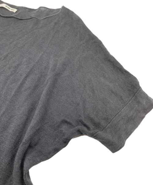 evam eva（エヴァムエヴァ）evam eva (エヴァムエヴァ) linen silk pullover evam eva サマーニット　シルク混ニット グレー サイズ:実寸参照の古着・服飾アイテム