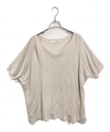 evam eva（エヴァムエヴァ）の古着「linen silk pullover サマーニット　ラグランニット　シルク混ニット」｜ベージュ