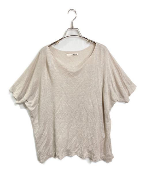 evam eva（エヴァムエヴァ）evam eva (エヴァムエヴァ) linen silk pullover サマーニット　ラグランニット　シルク混ニット ベージュ サイズ:実寸参照の古着・服飾アイテム