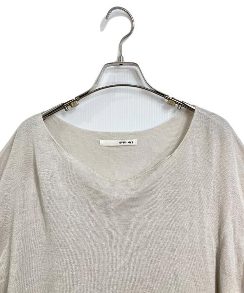 evam eva（エヴァムエヴァ）evam eva (エヴァムエヴァ) linen silk pullover サマーニット　ラグランニット　シルク混ニット ベージュ サイズ:実寸参照の古着・服飾アイテム