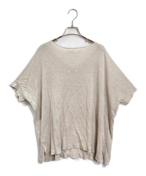 evam eva（エヴァムエヴァ）evam eva (エヴァムエヴァ) linen silk pullover サマーニット　ラグランニット　シルク混ニット ベージュ サイズ:実寸参照の古着・服飾アイテム