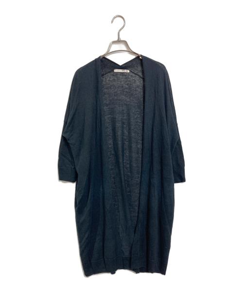 evam eva（エヴァムエヴァ）evam eva (エヴァムエヴァ) ヘンプロングカーディガン　日本製 ブラック サイズ:実寸参照の古着・服飾アイテム