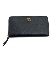 GUCCI（グッチ）の古着「ダブルGG ジップアラウンド ウォレット　長財布」｜ブラック