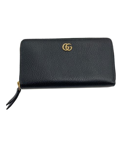 GUCCI（グッチ）GUCCI (グッチ) ダブルGG ジップアラウンド ウォレット　長財布 ブラック サイズ:実寸参照の古着・服飾アイテム