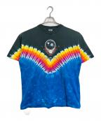 LIQUID BLUEリキッドブルー）の古着「【古着】タイダイオーバープリントTシャツ　90s  90年代　USA製　　」｜グレー