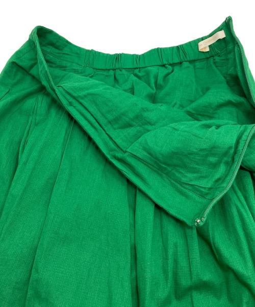 ne quittez pas（ヌキテパ）ne quittez pas (ヌキテパ) Cotton Dobby Check Tuck Skirt  コットンドビーチェックタックスカート ロングスカート　25SS グリーン サイズ:実寸参照の古着・服飾アイテム