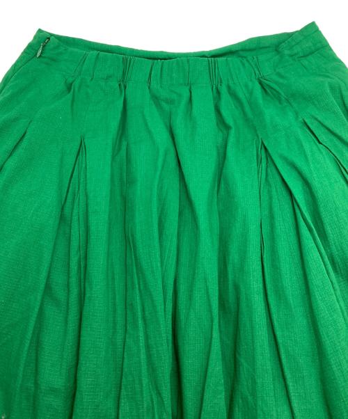 ne quittez pas（ヌキテパ）ne quittez pas (ヌキテパ) Cotton Dobby Check Tuck Skirt  コットンドビーチェックタックスカート ロングスカート　25SS グリーン サイズ:実寸参照の古着・服飾アイテム