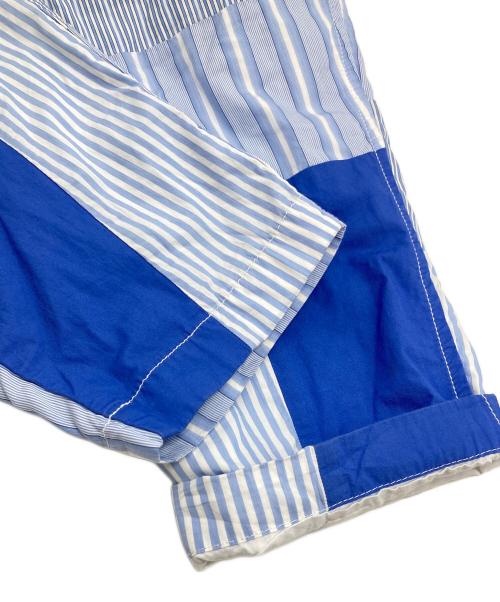 COMME des GARCONS SHIRT（コムデギャルソンシャツ）COMME des GARCONS SHIRT (コムデギャルソンシャツ) パッチワークイージーパンツ　デザインパンツ　25SS  フランス製 ホワイト×ブルー サイズ:Sの古着・服飾アイテム