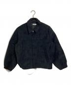 WYM LIDNMウィム バイ リドム）の古着「FAUX SUEDE ZIP BLOUSON レザージャケット」｜ブラック