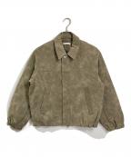 WYM LIDNMウィム バイ リドム）の古着「FAUX SUEDE ZIP BLOUSON レザージャケット」｜ベージュ