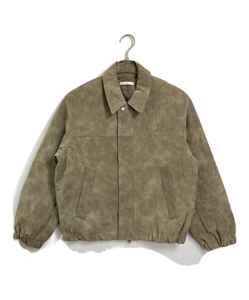 WYM LIDNM（ウィム バイ リドム）WYM LIDNM (ウィム バイ リドム) FAUX SUEDE ZIP BLOUSON レザージャケット ベージュ サイズ:Sの古着・服飾アイテム