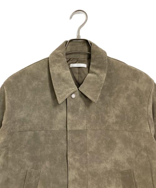 WYM LIDNM（ウィム バイ リドム）WYM LIDNM (ウィム バイ リドム) FAUX SUEDE ZIP BLOUSON レザージャケット ベージュ サイズ:Sの古着・服飾アイテム
