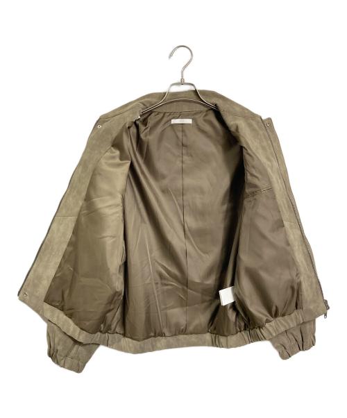 WYM LIDNM（ウィム バイ リドム）WYM LIDNM (ウィム バイ リドム) FAUX SUEDE ZIP BLOUSON レザージャケット ベージュ サイズ:Sの古着・服飾アイテム
