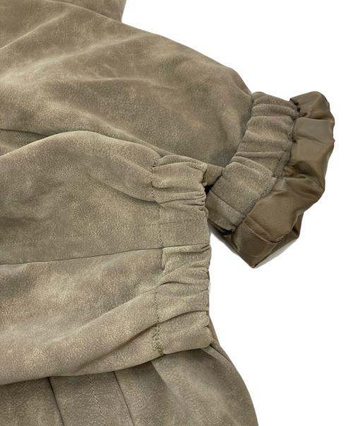 WYM LIDNM（ウィム バイ リドム）WYM LIDNM (ウィム バイ リドム) FAUX SUEDE ZIP BLOUSON レザージャケット ベージュ サイズ:Sの古着・服飾アイテム