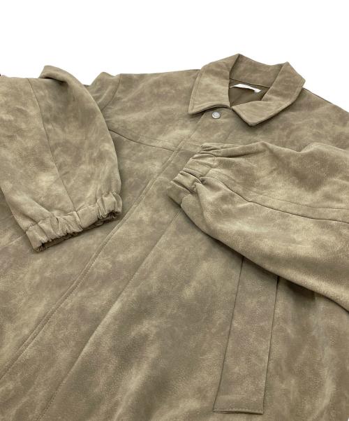 WYM LIDNM（ウィム バイ リドム）WYM LIDNM (ウィム バイ リドム) FAUX SUEDE ZIP BLOUSON レザージャケット ベージュ サイズ:Sの古着・服飾アイテム
