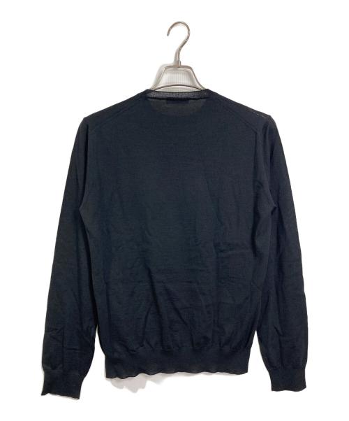 PRADA（プラダ）PRADA (プラダ) ウールクルーネックニット　長袖ニット ブラック サイズ:48（実寸参照）の古着・服飾アイテム