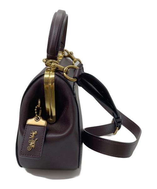 COACH（コーチ）COACH (コーチ) がま口2WAYショルダーバッグ　ハンドバッグ　ショルダーバッグ　セレモニー ボルドー サイズ:実寸参照の古着・服飾アイテム
