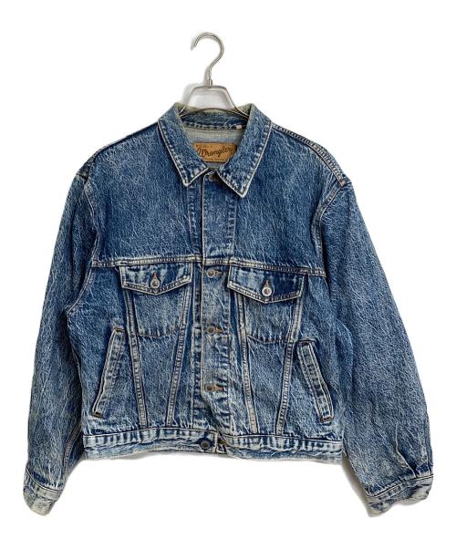 Wrangler（ラングラー）Wrangler (ラングラー) ケミカルウォッシュデニムジャケット インディゴ サイズ:Lの古着・服飾アイテム