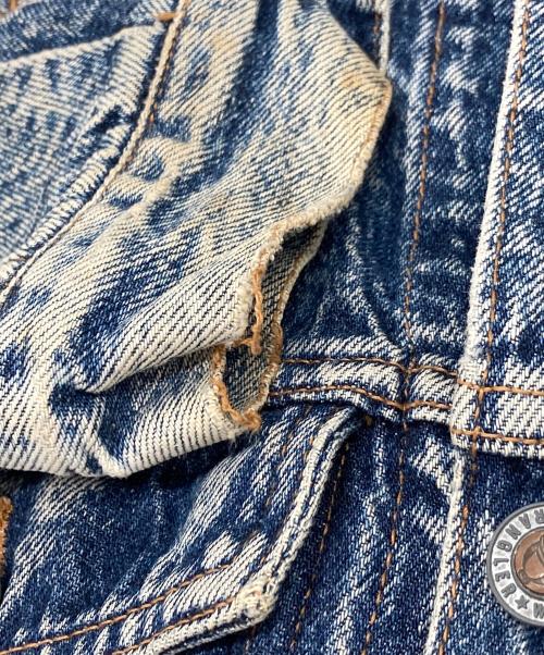 Wrangler（ラングラー）Wrangler (ラングラー) ケミカルウォッシュデニムジャケット インディゴ サイズ:Lの古着・服飾アイテム