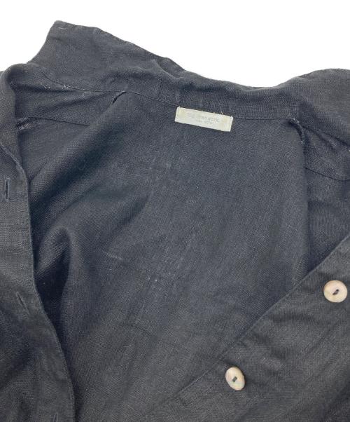 fog linen work（フォグリネンワーク）fog linen work (フォグリネンワーク) 半袖リネンワンピース　ロングワンピース ブラック サイズ:実寸参照の古着・服飾アイテム