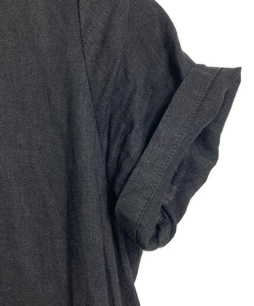 fog linen work（フォグリネンワーク）fog linen work (フォグリネンワーク) 半袖リネンワンピース　ロングワンピース ブラック サイズ:実寸参照の古着・服飾アイテム