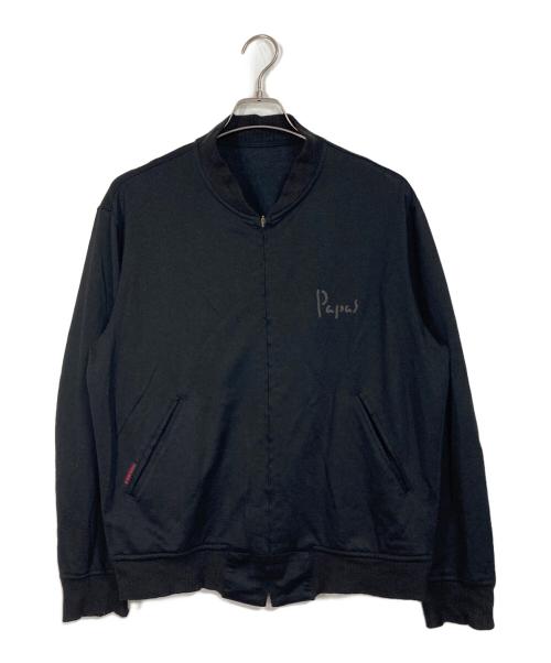 PAPAS（パパス）PAPAS (パパス) 23SS リネンニットボンバーブルゾン ブラック サイズ:Mの古着・服飾アイテム