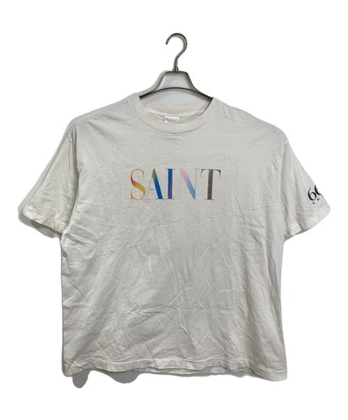 SAINT MICHAEL（セントマイケル）SAINT MICHAEL (セントマイケル) SS TEE RAINBOW SAINT　エスエスティーレインボーセイント　半袖カットソー　Tシャツ　Tee  日本製 ホワイト サイズ:XLの古着・服飾アイテム