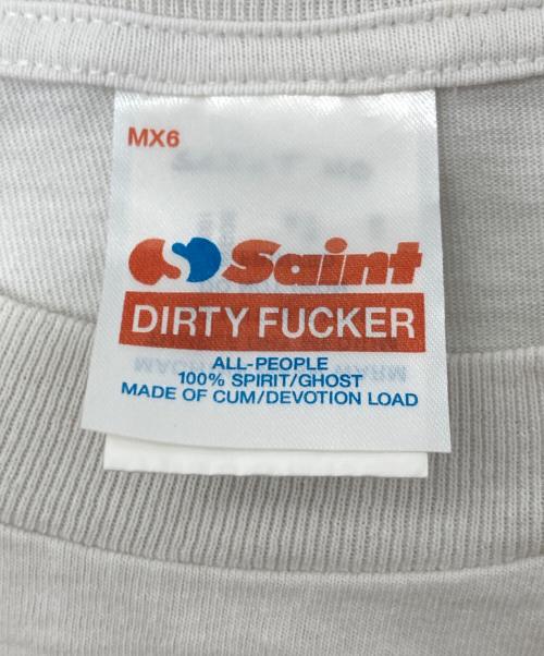 SAINT MICHAEL（セントマイケル）SAINT MICHAEL (セントマイケル) SS TEE RAINBOW SAINT　エスエスティーレインボーセイント　半袖カットソー　Tシャツ　Tee  日本製 ホワイト サイズ:XLの古着・服飾アイテム