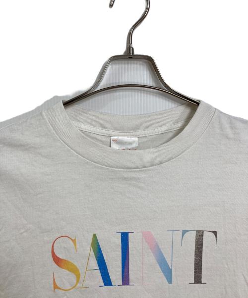 SAINT MICHAEL（セントマイケル）SAINT MICHAEL (セントマイケル) SS TEE RAINBOW SAINT　エスエスティーレインボーセイント　半袖カットソー　Tシャツ　Tee  日本製 ホワイト サイズ:XLの古着・服飾アイテム