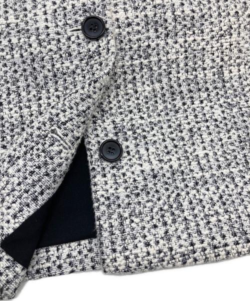 theory（セオリー）theory (セオリー) MOD TWEED BLAZER DRESS ノースリーブワンピース ホワイト×ブラック サイズ:2の古着・服飾アイテム