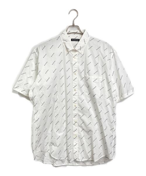 BALENCIAGA（バレンシアガ）BALENCIAGA (バレンシアガ) Over Logo Short Sleeve Shirt ホワイト サイズ:39の古着・服飾アイテム