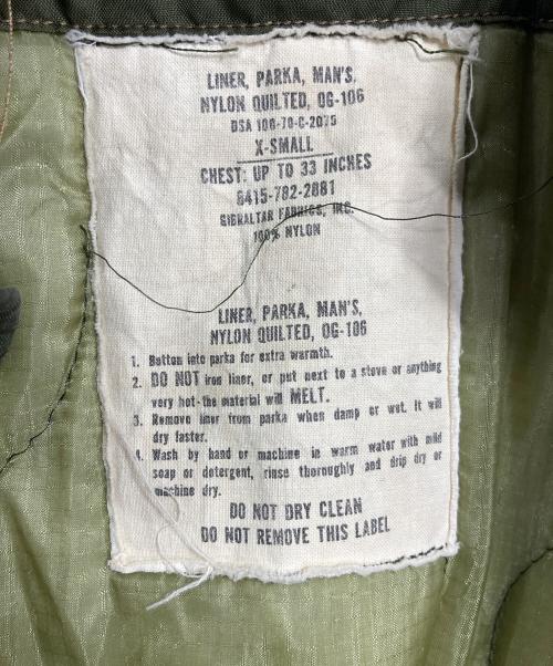 US ARMY（ユーエスアーミー）US ARMY (ユーエスアーミー) 【古着】VANDERBILT SHIRTS CO INC M-65フィッシュテールパーカー　70ｓライナー社外品 オリーブ サイズ:XSの古着・服飾アイテム