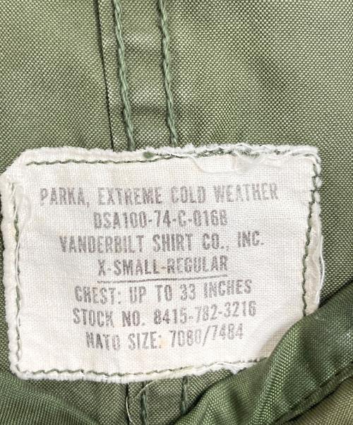 US ARMY（ユーエスアーミー）US ARMY (ユーエスアーミー) 【古着】VANDERBILT SHIRTS CO INC M-65フィッシュテールパーカー　70ｓライナー社外品 オリーブ サイズ:XSの古着・服飾アイテム