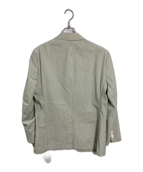 BROOKS BROTHERS（ブルックスブラザーズ）BROOKS BROTHERS (ブルックスブラザーズ) ストライプテーラードジャケット　シアサッカー　グリーン ベージュ×グリーン サイズ:40sの古着・服飾アイテム