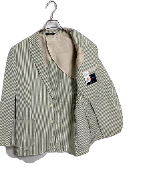 BROOKS BROTHERS（ブルックスブラザーズ）BROOKS BROTHERS (ブルックスブラザーズ) ストライプテーラードジャケット　シアサッカー　グリーン ベージュ×グリーン サイズ:40sの古着・服飾アイテム