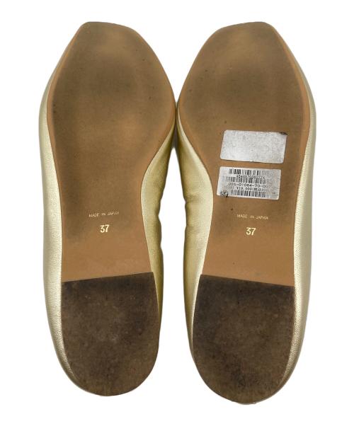 DRESSTERIOR（ドレステリア）DRESSTERIOR (ドレステリア) ソフトレザーバレエシューズ ゴールド サイズ:37の古着・服飾アイテム