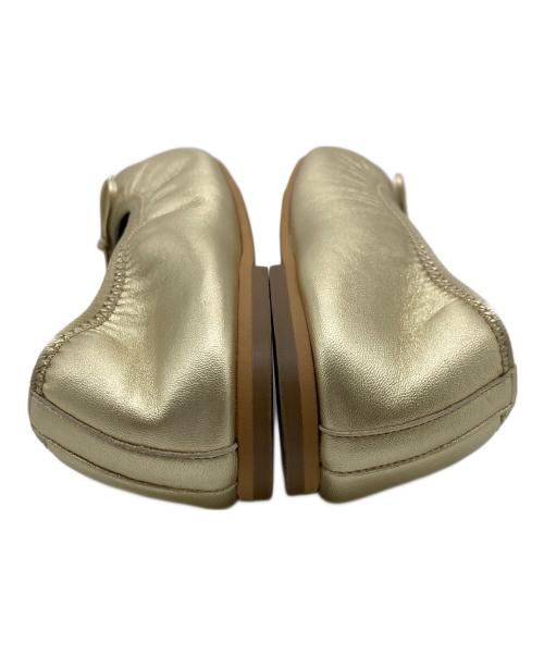 DRESSTERIOR（ドレステリア）DRESSTERIOR (ドレステリア) ソフトレザーバレエシューズ ゴールド サイズ:37の古着・服飾アイテム